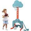 COSTWAY Basket per Bambini Centro Attività Multifunzione - Palla Canestro, Calcio e Golf, Mazza da Golf e Palle incluese, per Bambini, Altezza Regolabile (Nuvola Verde)