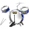 Baroni Toys Set Batteria 5 Pezzi per Bambini Baroni Toys, Batteria Giocattolo Completa con Tamburi e Piatti, Gioco Musicale Educativo, +3 Anni, Verticale Blu, 74x38x55cm