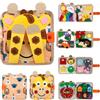 HuhWafee Busy Board Montessori, giocattolo a partire da 1 2 3 anni, quiet Book Activity Board in feltro morbido, giocattolo per l'educazione precoce e i viaggi, attività di apprendimento prescolare