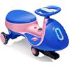 LALAHO Macchina Elettrica Per Bambini 12 V con Pedale, Auto Elettrica con 2 Velocità, Luci LED, Bluetooth, Protezione Antiribaltamento, 3 Anni in su (Blu-rosa)