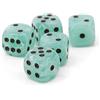 WeLoveBeads D6 Dice giada fumosa/Black - fatto en germania! - 5 pezzi