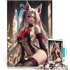 AITEXI Puzzle da 1000 pezzi per adulti Ragazza volpe anime in rosso e nero Gara di velocità delle mani perché è ideale come regalo per tutta la famiglia 75x50cm