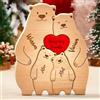 VEELU Festa Della Mamma Idee Regalo - Puzzle Personalizzato con Famiglia di Orsi in Legno con 2-7 Nomi - Personalizzata Regalo per La Famiglia Natale, Anniversario - Decorazione Casa