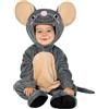 Funidelia Costume da topo per bebè, Include tuta con bottoni automatici, cappellino, coda e copripiedi, Animali - Tenuta per bebè per feste, Carnevale e Halloween - Taglia 6-12 mesi
