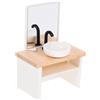 BESPORTBLE Lavello Per Casa Delle Bambole in Miniatura Mobiletto Lavabo Realizzato in Legno e Plastica Resistente e Durevole Decorazione Per Mini Case e Paesaggi in Miniatura