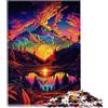 BUBELS Puzzle da 1000 pezzi per adulti, natura psichedelica, puzzle cartoni animati premium in 100% tavola riciclata, 26 x 38 cm
