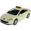 Generisch Welly modello auto compatibile con Peugeot 407 Coupe Taxi Beige 2004-2011 ca 1/34-1/39 Metal Model Auto Die Cast Nuovo in scatola