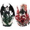 Xinchangda Ulquiorra Cifer - Set di 2 statuette Black Wing Ulquiorra Action Figure Anime Horned Ichigo/Hollow Ichigo con modello di base, scultura in posa da combattimento con base - Oggetti da collezione