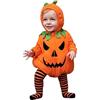 Meaunzyl 3 Pcs Halloween Neonato Ragazza Unisex Costume Zucca Completini Di Halloween Zucca Set Baby Jumpsuit Per Bambini Vestito Da Carnevale Bambino Tuta Bimbo Cappello E Scarpe 0-24 Mesi