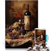 AITEXI puzzle 1000 pezzi per adulti Natura morta con vino e uva Giocattolo educativo intellettuale decomprimente Regali di compleanno 38x26cm