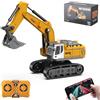 X-Verse 1:64 giocattolo escavatore telecomandato, mini escavatore RC con luce ed effetti sonori, rotazione a 320°, veicolo da costruzione telecomandato per bambini, giocattolo per bambini, regalo