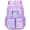 FANDARE Zainetti per bambini Cartelle per la scuola Zaino Scuola Ragazze Zainetto Casual per 1-3 Grado Studenti Scuola Escursioni Viaggi All'aperto Daypacks con ciondolo in peluche Viola A