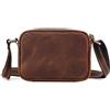 FANDARE Borsello Tracolla Uomo Borse a spalla Donna Pelle Borsa a Tracolla da Uomo Casuale Borse Messenger per Stile Retro'per l'uso Quotidiano Outdoor Trekking,Lavoro,Viaggio Borsa a Spalla Marrone