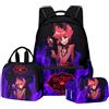 Jilijia Hazbin Hotel Zaino Anime Gioco Astuccio per Matite Borsa a Tracolla Alastor/Angel Dust/Charlie Morningstar Stampa 3D Zainetto per Scuola Borsa per Laptop Borsa da Viaggio Set di 3 Pezzi, Tipo