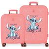 Disney Joumma Disney You Are Magical Set di valigie Corallo 55/70 cm Rigido 7,54 kg Chiusura TSA integrata ABS 7,54 kg 116L Bagaglio a mano
