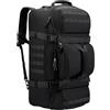 Boniffyy 80L Zaino da Viaggio Zaino da Hiking Impermeabile Borsone Da Viaggio Grande Borsa Da Sportiva Trekking Weekender Borsone Duffle Travel Bag Pieghevole Sport Campeggio Backpack (Nero,senza ruote)