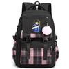 LKY STAR Unisex Blue Lock Zaino con Ciondolo in Peluche e Distintivo Carino Donna Ragazze Grande Capacità per la Scuola Viaggio Casual Backpack per Studenti
