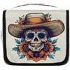 Ethebre Divertente beauty case da viaggio con teschio di zucchero con gancio per appenderlo, organizer per trucchi impermeabile da appendere, borsa cosmetica portatile per donne e uomini, accessori essenziali
