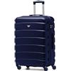 Flight Knight ABS 3 Taglia Valigia Leggera Compatibile Con Alitalia, easyJet, RyanAir, Air Italy E Tanti Altri! Trolley Bagaglio A Mano 55x35x20 cm Grande Bagaglio Da Stiva 4 Rotelle.