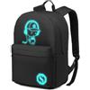 KONO Zaino Glow in the Dark Uomo Donna, Zaino Scuola Ragazzo 15.4 Pollici, Zaino Laptop Leggero con Tasche Multiple, Zaino Casual per Scuola Viaggio Tempo Libero (Nero-A)