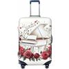 HLBSDM Coprivaligia con rose rosse e pianoforte bianco, coprivaligia da viaggio