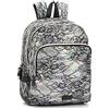 COMIX - Zaino Romantic Silver Scuola Media, Elementare e Superiore per, con Schienale Imbottito e Rinforzato, Spallacci Regolabili e Vano Principale + Tasca Frontale con Zip, cm 32x21x43h, 31lt