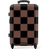 NoBoringSuitcases.com® Valigia Media Rigida 67 cm 72L, Grande Trolley Leggero 20 kg, Bagaglio con Blocchi - Nero e Marrone