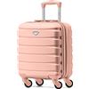 Flight Knight Valigie rigide in ABS leggere a 4 ruote - Bagaglio a mano approvato per oltre 100 compagnie aeree come British Airways, Ryanair e easyJet, valigia da cabina 45x36x20cm
