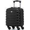 Flight Knight ABS Trolley Bagaglio A Mano 55x35x20cm Compatibile Con Alitalia, easyJet, Ryanair, KLM E Tanti Altri! Valigia Leggera Bagaglio A Mano 4 Rotelle.