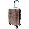 R.Leone Valigia da 1 pezzo Fino a Set 4 Trolley Rigido grande, medio, bagaglio a mano e beauty case 8 ruote in ABS 611 (S Valigia Bagaglio a mano, Rose Gold)