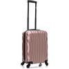 R.Leone Valigia 55x35x25 cm Trolley Bagaglio a mano 4 Ruote in ABS Air Asia, Air France, Ita airways, KLM, EasyJet, Ryanair 20373FR (Rose Gold, Valigia 55x35x25cm)