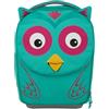 Affenzahn Valigia per bambini Gufo - Turchese | Per il bagaglio a mano, trolley da viaggio per bambini con rotelle e capacità di 18 L, ideale per gli spostamenti
