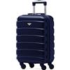 Flight Knight ABS 3 Taglia Valigia Leggera Compatibile Con Alitalia, easyJet, RyanAir, Air Italy E Tanti Altri! Trolley Bagaglio A Mano 55x35x20 cm Grande Bagaglio Da Stiva 4 Rotelle.