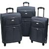 Ormi Trolley valigia set valigie semirigide set bagagli in tessuto super leggeri 4 ruote piroettanti trolley piccolo adatto per cabina con compagnie lowcost art.214 (Grigio)