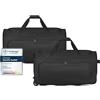 REDOLZ set 2 borsoni da viaggio con ruote L 71 cm | 2 trolley morbidi 83 L leggeri per vacanze & famiglia | Duffle Essentials