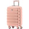 Flight Knight ABS Trolley Bagaglio A Mano 55x35x20cm Compatibile Con Alitalia, easyJet, RyanAir, KLM E Tanti Altri! Valigia Leggera Bagaglio A Mano 4 Rotelle.