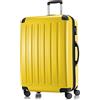 Hauptstadtkoffer ALEX Trolley Rigido Espandibile 75 cm (119 L) con Lucchetto TSA, Valigia da Viaggio Robusta con 4 Ruote Doppie, Giallo