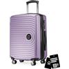 Hauptstadtkoffer Mitte - Valigia cabina trolley 55 x 40 x 23 cm estensibile, bagaglio a mano aereo, serratura TSA, 4 ruote doppie, valigia rigida, 55 L + Etichetta bagaglio digitale, Lilla