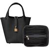 XIAOYIBAIHUOUK Borsa organizer foderata borsa portaoggetti borsa portaoggetti inserto borsa cosmetica portatile for Hermes Picotin 18/22/26(Black B,Picotin 18)