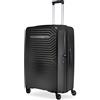 Ciak Roncato Passenger Trolley L 4R In Polipropilene rigido ultraleggero con zip espandibile, misura Grande (nero), Chiusura TSA