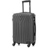 R.Leone Valigia da 1 Fino a Set 4 Trolley Rigido grande, medio, bagaglio a mano e bagaglio EasyJet 45X36X20cm 4 ruote in ABS 9002 (Grigio, M Valigia Medio)