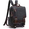 XINYASEE Zaino Uomo Donna Impermeabile Retrò Vintage Zaini in Tela Esterni Viaggi Zaino Scuola Borsa a Tracolla fit iPad e 15 Laptop Backpack per Uomo e Donna Trekking Campeggio (nero)