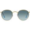 Ray-Ban Occhiali da sole unisex RB3447 ROUND METAL 001/3M colore Oro blu lente misura 50 mm, Blu