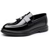 JHYUUKAU Mocassini da Uomo in Pelle Verniciata con Nappine, Scarpe Eleganti Senza Lacci per Matrimonio, Festa o Lavoro, Scarpe da Smoking Lucide,Nero,45 EU