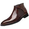 Generic11 Stivaletti Chelsea per Uomo Tinta Unita Impermeabile Slip-On Stringati Autunno Inverno Stivaletti Comfort Soft Bottom Business Office Stivali in Pelle