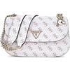 GUESS Eco Erica Convertible Xbody Flap Bag Cream Logo