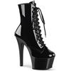 FhiHUEpr Stivaletti da Pole Dance Sexy da Donna - Tacco 17 cm, Vernice Lucida e Stringate - per Discoteche, Feste di Ruolo,Nero,35 EU