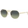 RAY-BAN Occhiali da sole unisex con lenti verdi sfumate irregolari - 0RB3565001/BH53, oro, 53 mm