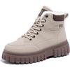 Generico Stivali Neve Donna Bassi Antiscivolo Stivaletti Nero Casual Scarponcino Imbottiti con Pelliccia Tronchetti Stringate Walking Invernali Sneaker Outdoor All'aperto