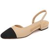 PERLSAC Scarpe Basse da Donna con Tacco a Punta Piatta, Due tonalità, per Lavoro e Ufficio, Nude, 38.5 EU